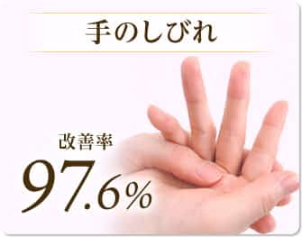 手のしびれ 改善率97.6%